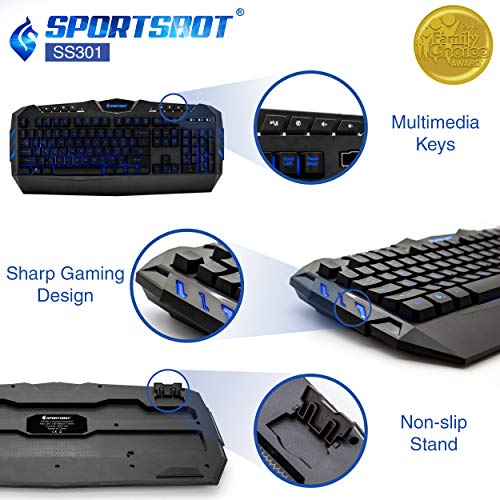 SportsBot SS301 Blue LED Gaming Over-Ear Headset-5