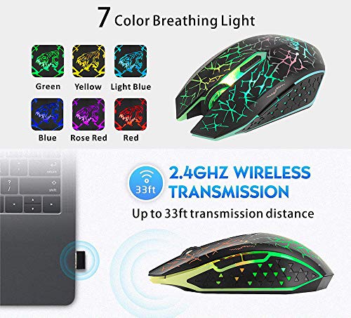 Souris d'ordinateur de jeu sans fil Q8