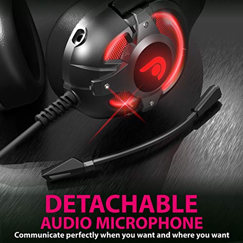 Fosmon Casque de jeu avec microphone détachable-4