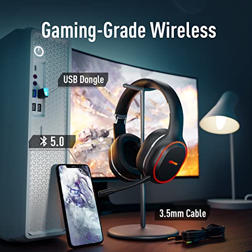 Casques de jeu sans fil avec microphone-4