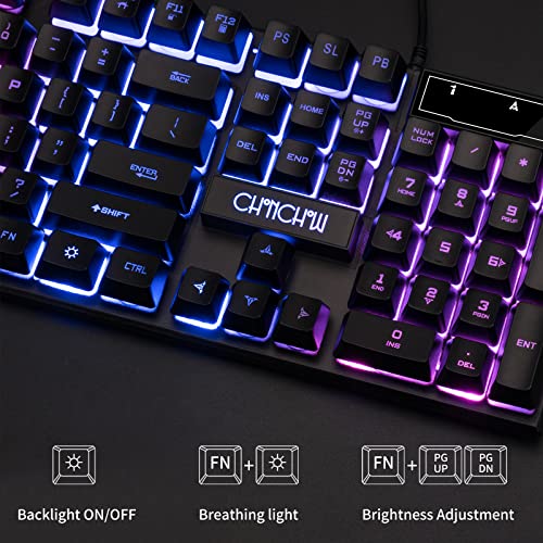 Combo clavier et souris filaire LED de-3