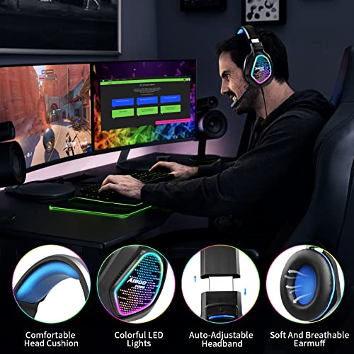 Casque de jeu avec micro lumière LED-5