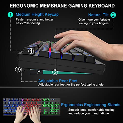 Ensemble clavier et souris de jeu arc-en-ciel