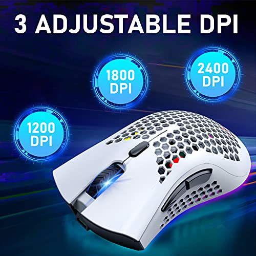 Souris de jeu sans fil légère en-5