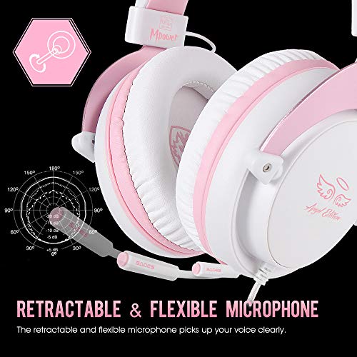 SADES MPOWER Casque de jeu stéréo rose-5