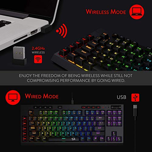 Clavier de jeu mécanique sans fil Redragon-4