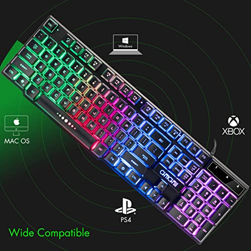 Combo clavier et souris filaire LED de-5