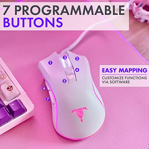 Souris de jeu filaire blanche Tilted Nation