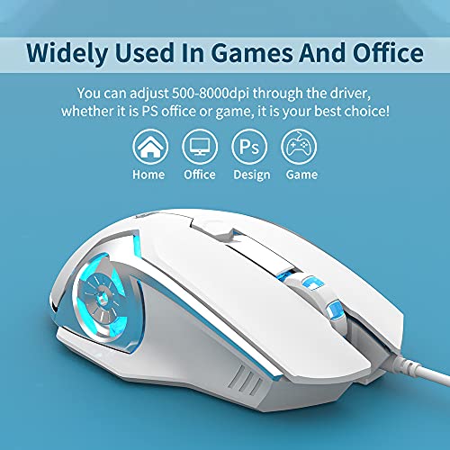 NACODEX AJ120 Souris de jeu blanche programmable-3