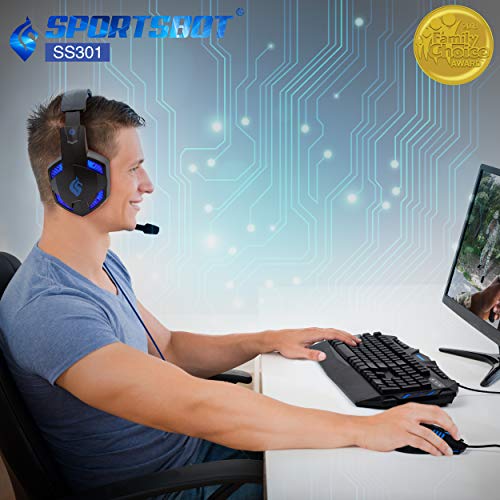 SportsBot SS301 Blue LED Gaming Over-Ear Headset-3