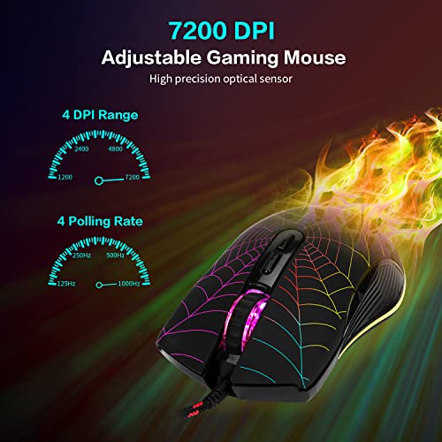 CHONCHOW Souris de jeu USB filaire programmable-5