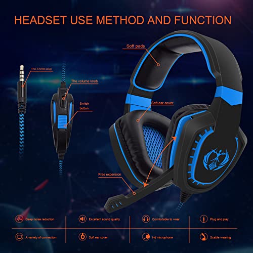 Anivia Casque d'ordinateur filaire avec microphone Mise-4