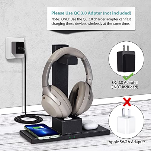 Support de casque avec chargeur sans fil