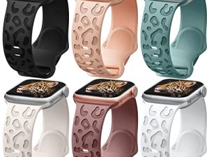 Lot de 6 bracelets gravés léopard compatibles