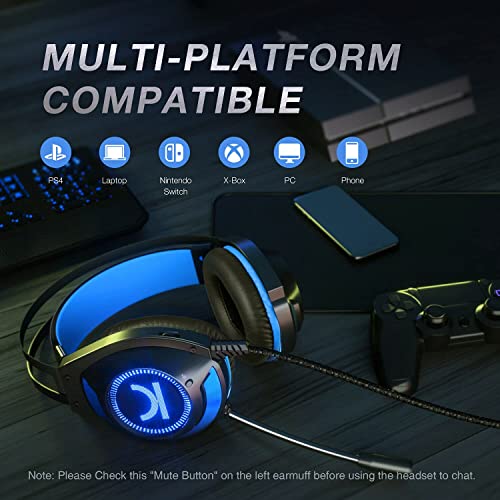 E-YEEGER Casque de jeu PS4 avec son-4