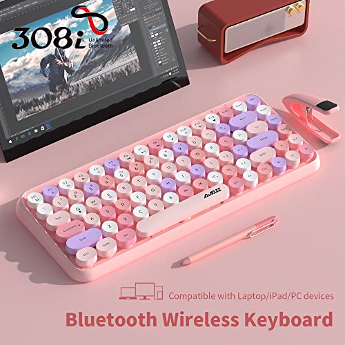 NACODEX Clavier Bluetooth sans Fil Rose 84-3