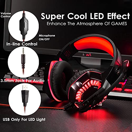 ENVEL Casque de jeu pour PS4 avec-5
