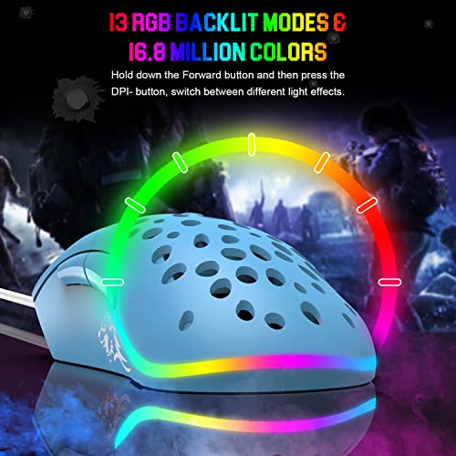 Mini souris de jeu ultralégère RVB LED-5