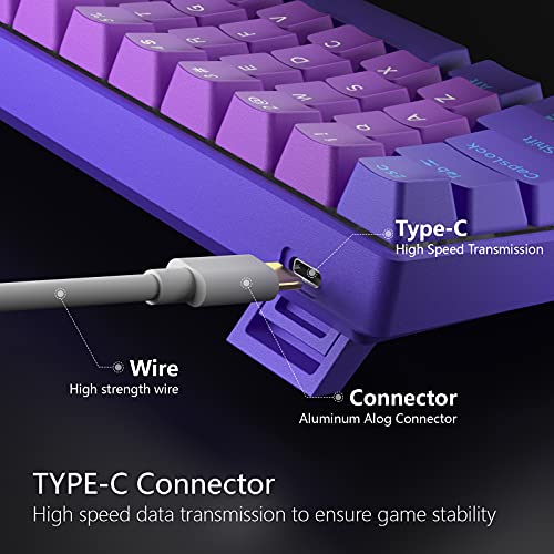 BOYI Filaire 60% Clavier de Jeu Mécanique