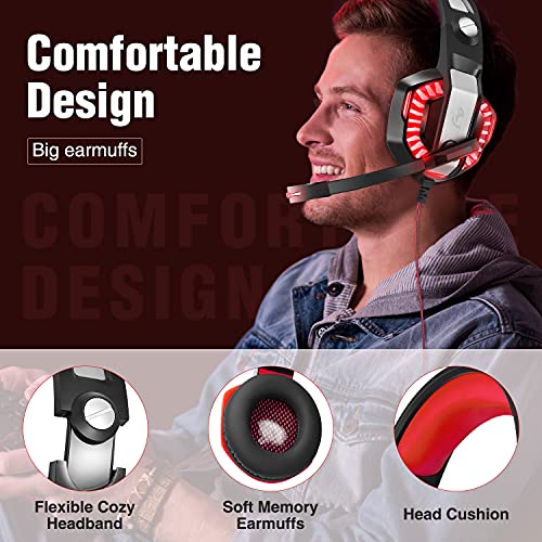 ENVEL Casque de jeu pour PS4 avec-4
