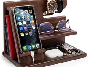 TESLYAR Station d'accueil pour téléphone en bois