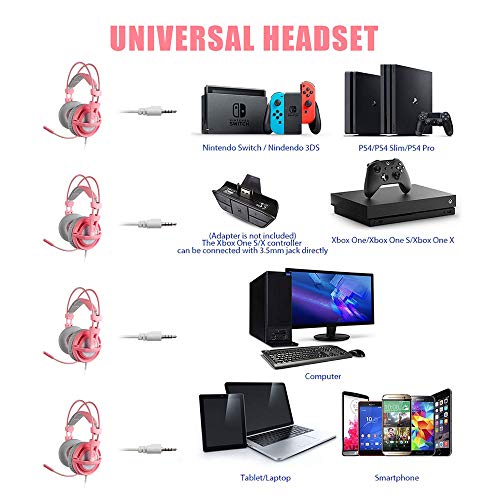 SUPSOO Casque de jeu rose pour Xbox-5