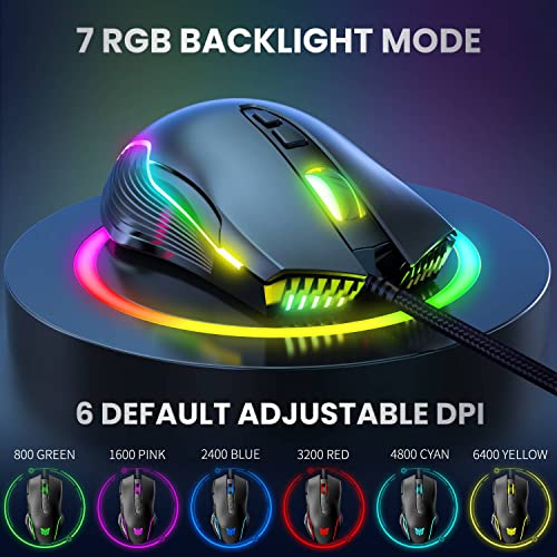 NEWSTYP Cute RGB 6400 DPI Filaire Gaming-3