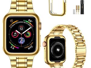 MioHHR Bracelet en Acier Inoxydable Solide Compatible