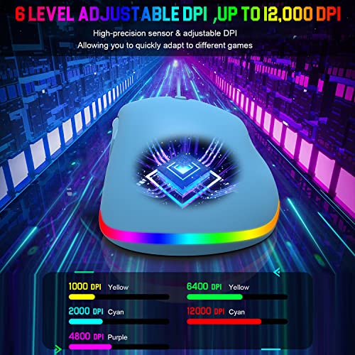 Mini souris de jeu ultralégère RVB LED-3