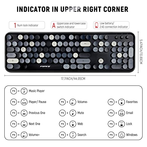 FOPETT Combo Clavier et Souris sans Fil
