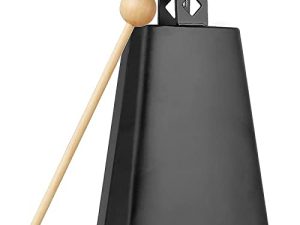 Cloche de vache en acier avec bâton