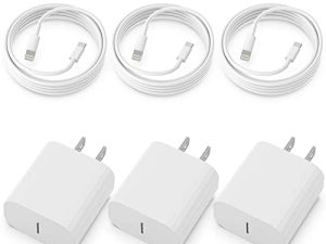 Lot de 3 [Certifié Apple MFi] Chargeur
