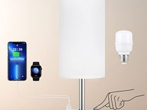 Lampes de table de chevet tactiles blanches