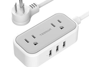 Mini barrette d'alimentation plate avec 3 ports