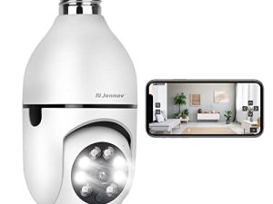 Jennov 3MP/2K Ampoule Caméra de Sécurité Extérieure