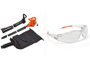 BLACK+DECKER Souffleur/aspirateur à feuilles avec lunettes de