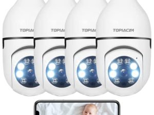 Topiacam 4PCS Caméra de sécurité à ampoule