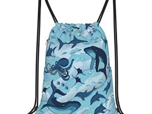 Baleine Requin Vagues Dauphins Mer Cordon Sac