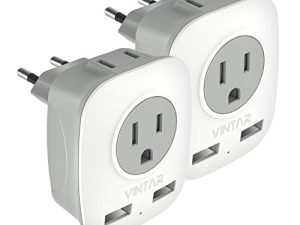 [2-Pack] Adaptateur de prise de voyage européen