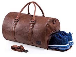 Sac de voyage en cuir avec pochette