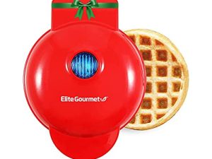 Elite Gourmet EWM015R Mini gaufrier électrique antiadhésif