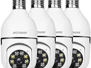 Caméra ampoule WiFi sans fil 4 pièces