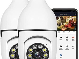 2PCS WiFi Ampoule Caméra de Sécurité Sans
