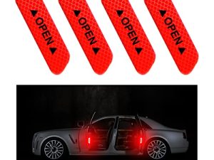 Lot de 4 autocollants réfléchissants d'avertissement d'ouverture