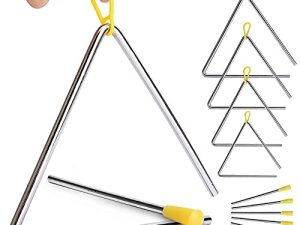 Facmogu Lot de 5 triangles de percussion
