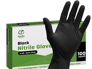 [100 unités] Gants jetables en nitrile noir