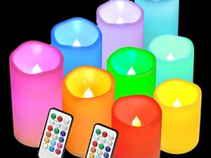 Enido Lot de 9 bougies d'extérieur sans