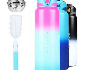 QAYSKYTY Bouteilles d'eau en acier inoxydable isolées