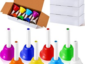 Lot de 32 cloches à main colorées