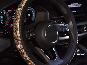 Housse de volant en cuir avec strass